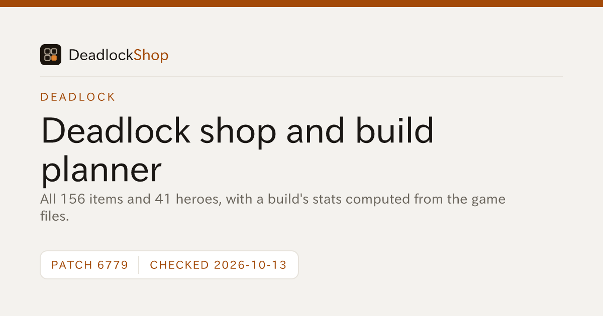 Rem Build Deadlock Deadlock Shop and Build Planner: Items, Heroes, Stats